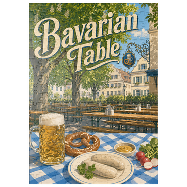 Darstellung des Puzzle Motivs puzzleplate Bavarian Beer Garden Table Spread 200 Puzzle