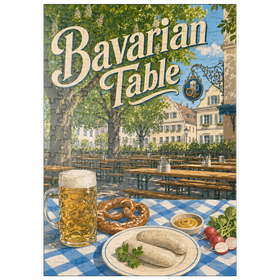 Darstellung des Puzzle Motivs Bayerische Biergarten-Tischdekoration - Puzzleteile: 200