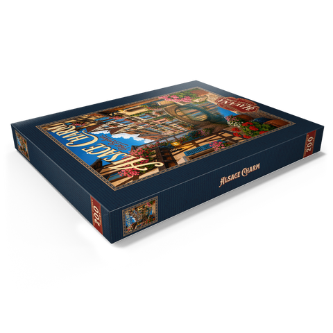 Darstellung des Puzzle Motivs Das elsässische Kanal-Dorf – floraler Charme Alsace Canal Village Floral Charm 200 Puzzle Schachtel Ansicht1