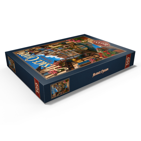 Darstellung des Puzzle Motivs Das elsässische Kanal-Dorf – floraler Charme Alsace Canal Village Floral Charm 500 Puzzle Schachtel Ansicht1