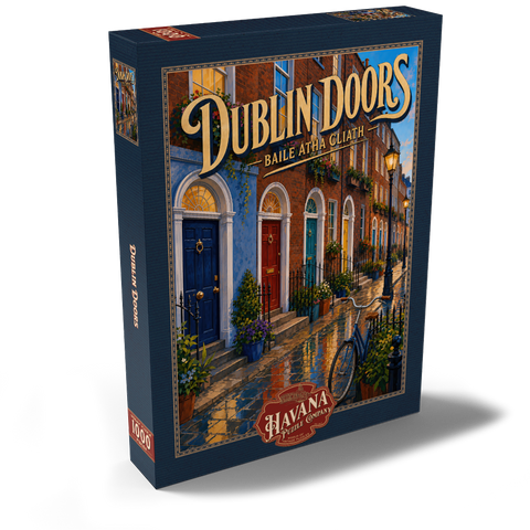 Darstellung des Puzzle Motivs Dublin: Der Charme der bunten Straßen Dublin Doors Colorful Street Charm 1000 Puzzle Schachtel Ansicht2