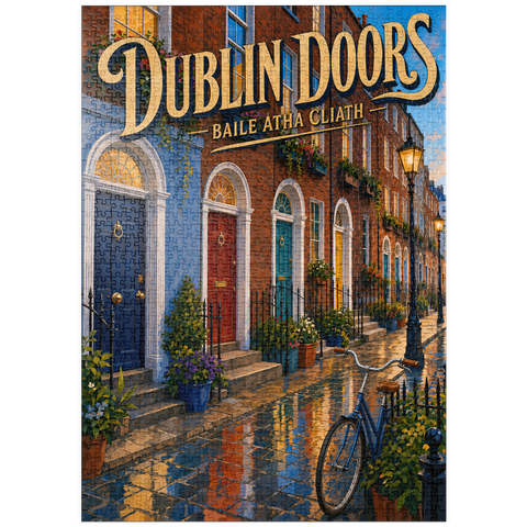 Darstellung des Puzzle Motivs Dublin: Der Charme der bunten Straßen puzzleplate Dublin Doors Colorful Street Charm 1000 Puzzle