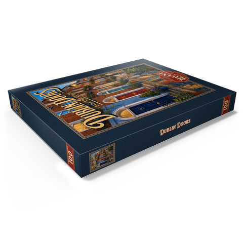 Darstellung des Puzzle Motivs Dublin: Der Charme der bunten Straßen Dublin Doors Colorful Street Charm 100 Puzzle Schachtel Ansicht1