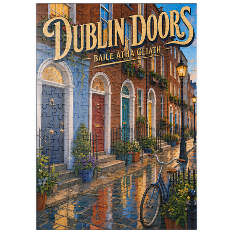 Darstellung des Puzzle Motivs Dublin: Der Charme der bunten Straßen puzzleplate Dublin Doors Colorful Street Charm 200 Puzzle