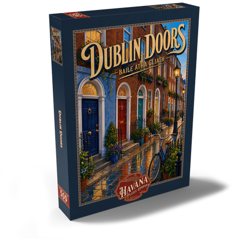 Darstellung des Puzzle Motivs Dublin: Der Charme der bunten Straßen Dublin Doors Colorful Street Charm 500 Puzzle Schachtel Ansicht2