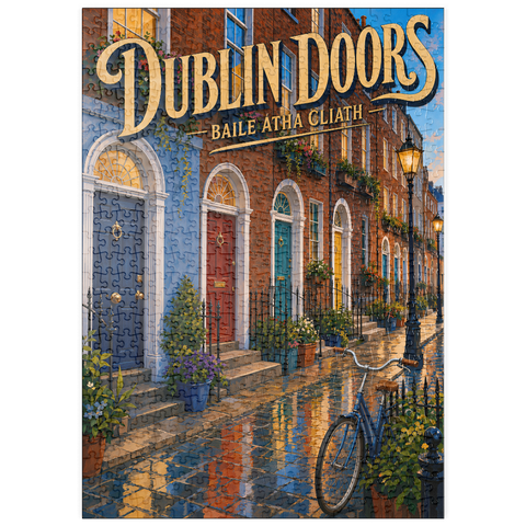 Darstellung des Puzzle Motivs Dublin: Der Charme der bunten Straßen puzzleplate Dublin Doors Colorful Street Charm 500 Puzzle