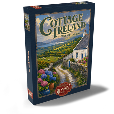 Darstellung des Puzzle Motivs Ireland Cottage Emerald Evening 500 Puzzle Schachtel Ansicht2