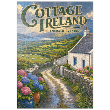 Darstellung des Puzzle Motivs puzzleplate Ireland Cottage Emerald Evening 500 Puzzle