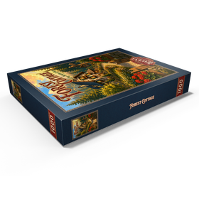 Darstellung des Puzzle Motivs Forest Cottage – Gemütlicher Rückzugsort im Wald - Puzzleteile: 1000