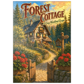 Darstellung des Puzzle Motivs Forest Cottage – Gemütlicher Rückzugsort im Wald - Puzzleteile: 200
