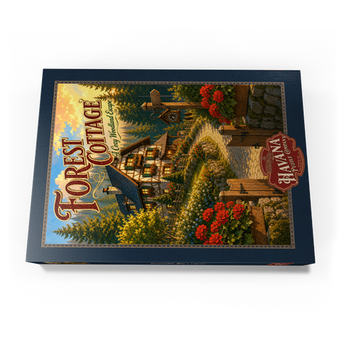 Darstellung des Puzzle Motivs Forest Cottage – Gemütlicher Rückzugsort im Wald Forest Cottage Cozy Woodland Escape 500 Puzzle Schachtel Ansicht3