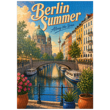 Darstellung des Puzzle Motivs puzzleplate Berlin Summer Canal Charm 1000 Puzzle
