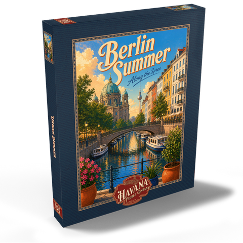 Darstellung des Puzzle Motivs Der Charme der Berliner Sommerkanäle Berlin Summer Canal Charm 100 Puzzle Schachtel Ansicht2