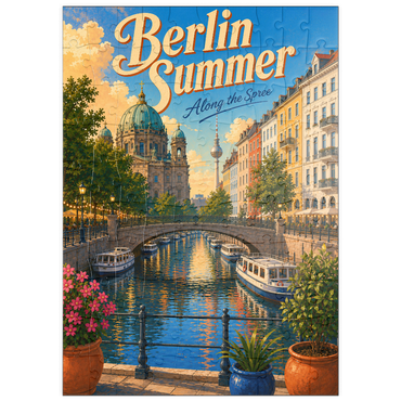 Darstellung des Puzzle Motivs puzzleplate Berlin Summer Canal Charm 100 Puzzle