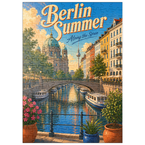 Darstellung des Puzzle Motivs Der Charme der Berliner Sommerkanäle puzzleplate Berlin Summer Canal Charm 200 Puzzle