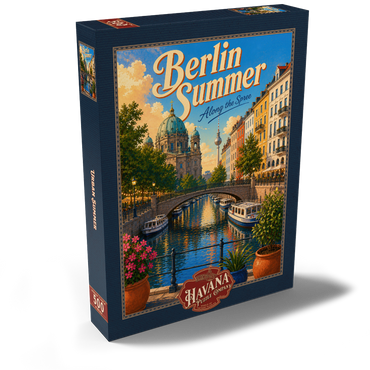 Darstellung des Puzzle Motivs Berlin Summer Canal Charm 500 Puzzle Schachtel Ansicht2