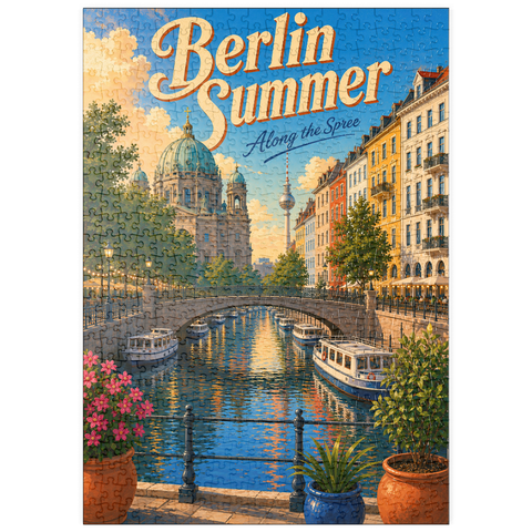 Darstellung des Puzzle Motivs Der Charme der Berliner Sommerkanäle puzzleplate Berlin Summer Canal Charm 500 Puzzle