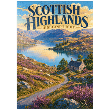 Darstellung des Puzzle Motivs puzzleplate Scottish Highlands Scenic Light 1000 Puzzle