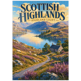 Darstellung des Puzzle Motivs Das malerische Licht der schottischen Highlands - Puzzleteile: 1000