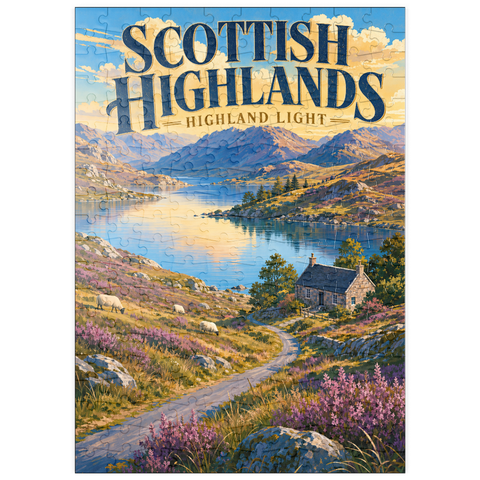 Darstellung des Puzzle Motivs Das malerische Licht der schottischen Highlands puzzleplate Scottish Highlands Scenic Light 200 Puzzle