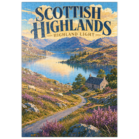 Darstellung des Puzzle Motivs Das malerische Licht der schottischen Highlands - Puzzleteile: 500