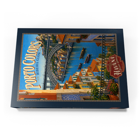 Darstellung des Puzzle Motivs Porto Ribeira – der farbenfrohe Charme am Flussufer Porto Ribeira Riverfront Colorful Charm 1000 Puzzle Schachtel Ansicht3