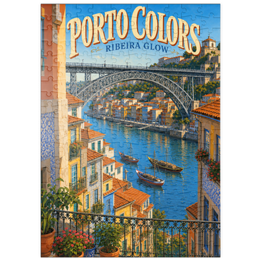 Darstellung des Puzzle Motivs puzzleplate Porto Ribeira Riverfront Colorful Charm 200 Puzzle