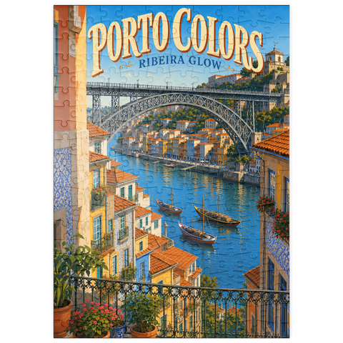 Darstellung des Puzzle Motivs Porto Ribeira – der farbenfrohe Charme am Flussufer puzzleplate Porto Ribeira Riverfront Colorful Charm 200 Puzzle