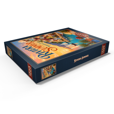 Darstellung des Puzzle Motivs Riviera Coastal Summer Charm 1000 Puzzle Schachtel Ansicht1