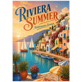 Darstellung des Puzzle Motivs Der Charme des Sommers an der Riviera-Küste - Puzzleteile: 1000