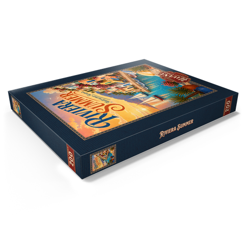 Darstellung des Puzzle Motivs Der Charme des Sommers an der Riviera-Küste Riviera Coastal Summer Charm 200 Puzzle Schachtel Ansicht1