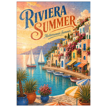 Darstellung des Puzzle Motivs puzzleplate Riviera Coastal Summer Charm 200 Puzzle