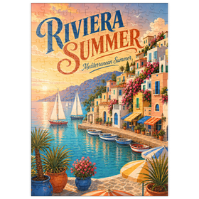 Darstellung des Puzzle Motivs Der Charme des Sommers an der Riviera-Küste - Puzzleteile: 200