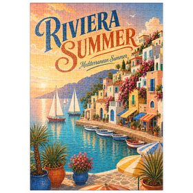 Darstellung des Puzzle Motivs Der Charme des Sommers an der Riviera-Küste - Puzzleteile: 500