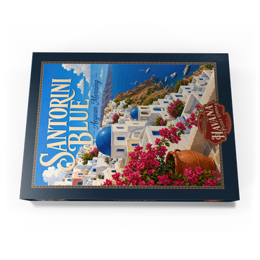 Darstellung des Puzzle Motivs Santorini Blue Aegean Morning 1000 Puzzle Schachtel Ansicht3