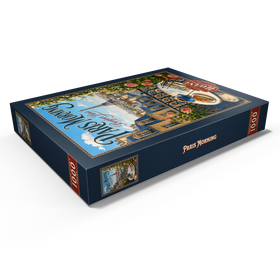 Darstellung des Puzzle Motivs Romantik am Morgen am Eiffelturm - Puzzleteile: 1000