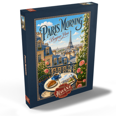 Darstellung des Puzzle Motivs Eiffel Tower Morning Romance 100 Puzzle Schachtel Ansicht2