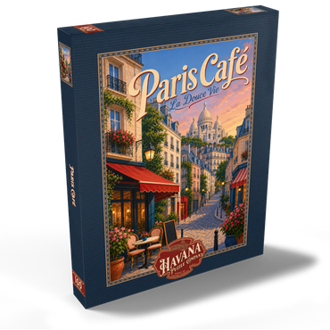 Darstellung des Puzzle Motivs Paris Cafe Romantic Evening Charm 100 Puzzle Schachtel Ansicht2