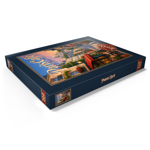 Darstellung des Puzzle Motivs Romantischer Abend in einem Pariser Café Paris Cafe Romantic Evening Charm 200 Puzzle Schachtel Ansicht1