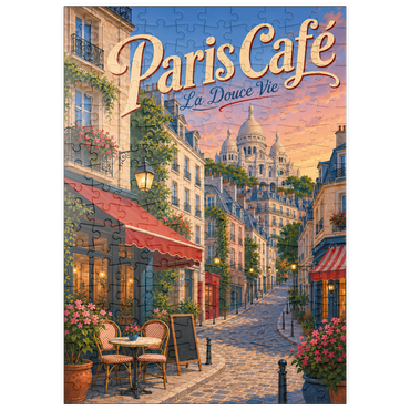 Darstellung des Puzzle Motivs puzzleplate Paris Cafe Romantic Evening Charm 200 Puzzle