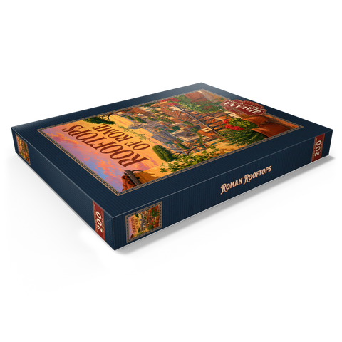 Darstellung des Puzzle Motivs Romantischer Sonnenuntergang auf den Dächern Roms Rome Rooftops Sunset Romance 200 Puzzle Schachtel Ansicht1