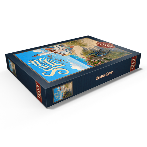 Darstellung des Puzzle Motivs Leuchtturm „Seaside Dunes“ – Küstencharme Seaside Dunes Lighthouse Coastal Charm 1000 Puzzle Schachtel Ansicht1