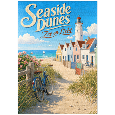 Darstellung des Puzzle Motivs puzzleplate Seaside Dunes Lighthouse Coastal Charm 1000 Puzzle