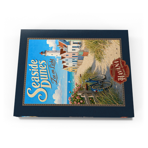 Darstellung des Puzzle Motivs Leuchtturm „Seaside Dunes“ – Küstencharme Seaside Dunes Lighthouse Coastal Charm 100 Puzzle Schachtel Ansicht3
