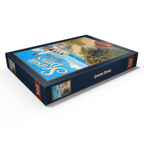 Darstellung des Puzzle Motivs Leuchtturm „Seaside Dunes“ – Küstencharme Seaside Dunes Lighthouse Coastal Charm 500 Puzzle Schachtel Ansicht1