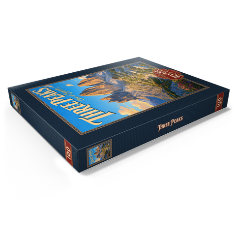 Darstellung des Puzzle Motivs Die majestätische Pracht eines Sonnenuntergangs in den Bergen Majestic Mountain Sunset Splendor 100 Puzzle Schachtel Ansicht1