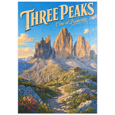 Darstellung des Puzzle Motivs puzzleplate Majestic Mountain Sunset Splendor 100 Puzzle