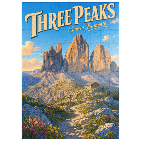 Darstellung des Puzzle Motivs Die majestätische Pracht eines Sonnenuntergangs in den Bergen puzzleplate Majestic Mountain Sunset Splendor 100 Puzzle