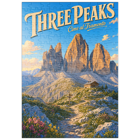 Darstellung des Puzzle Motivs Die majestätische Pracht eines Sonnenuntergangs in den Bergen puzzleplate Majestic Mountain Sunset Splendor 200 Puzzle
