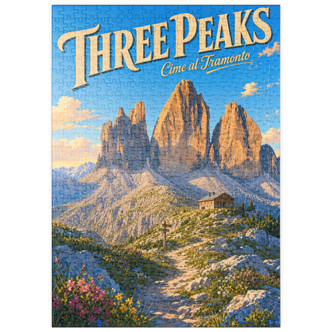 Darstellung des Puzzle Motivs Die majestätische Pracht eines Sonnenuntergangs in den Bergen puzzleplate Majestic Mountain Sunset Splendor 500 Puzzle